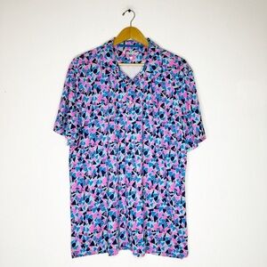 Chubbies Men’s Polo Shirt XL – Abstract Geometric Print Short Sleeve